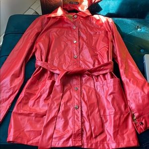 Red Faux Leather Dress